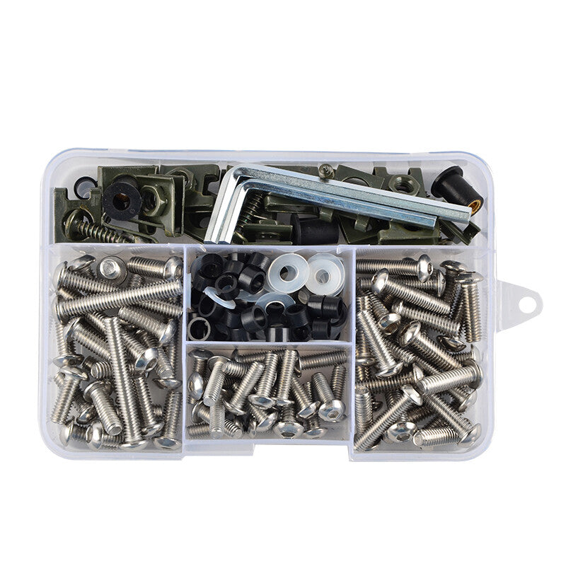 155 PCS Stainless Steel Motor Rectifier Body Bolt Kit Screw Tip Speed Fasteners