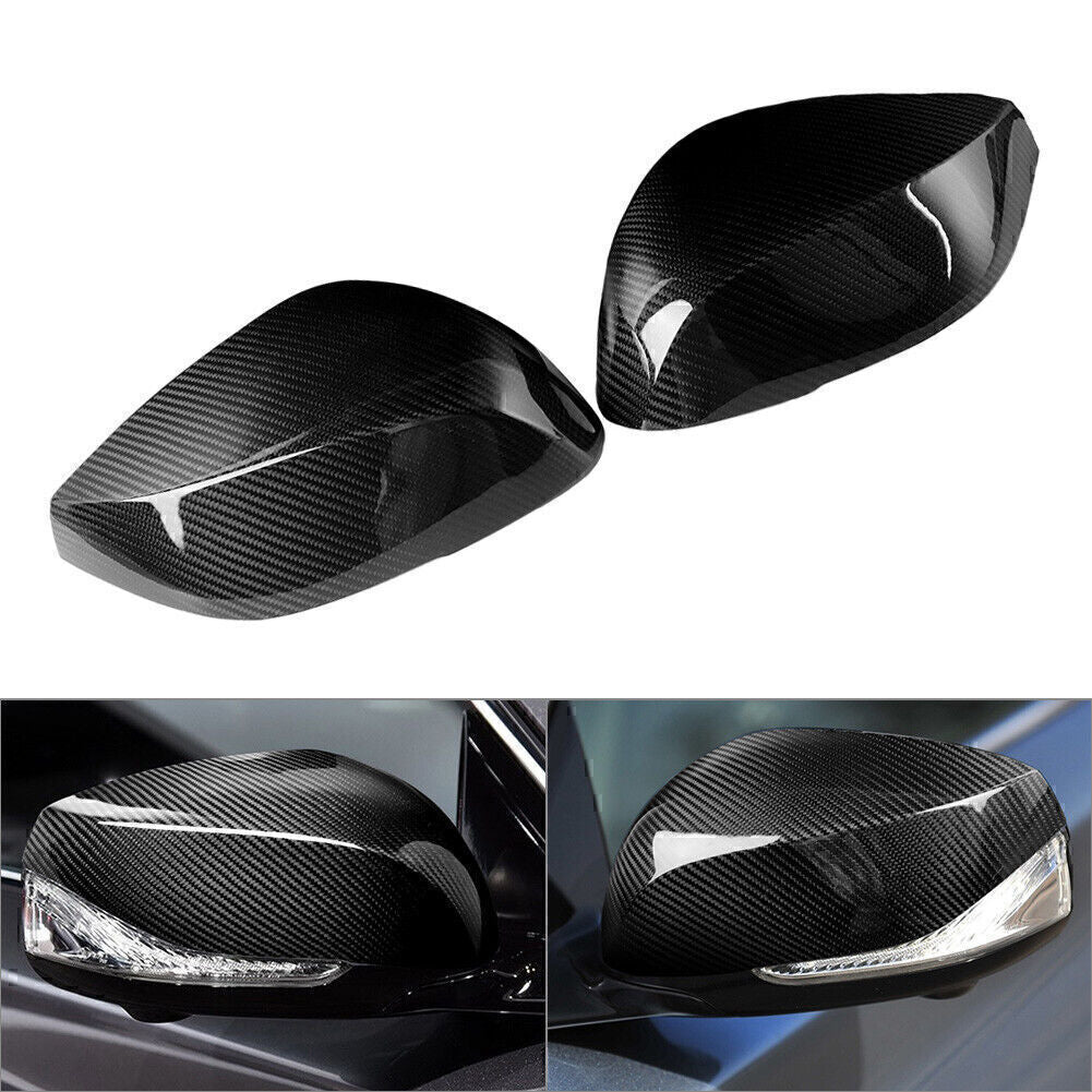 Carbon Fiber Add-On Side Mirror Cover Trim Fit 14-20 for INFINITI Q50 Q60 Q70 QX30