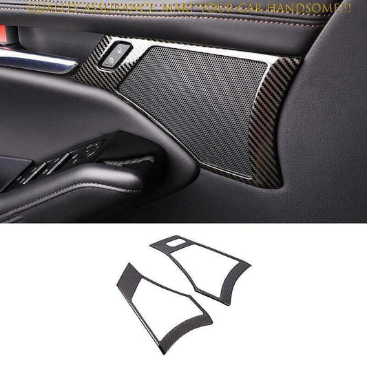 for Mazda 3 Axela 19-2023 Carbon Fiber pattern Inner Door Handle Horn Frame Trim