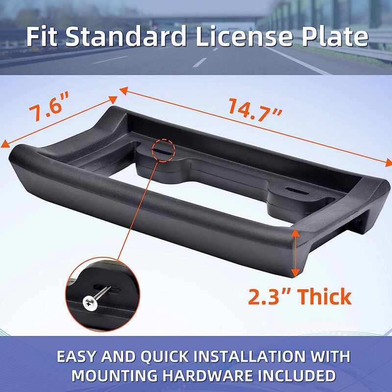 License plate bumper protector with screws and 2.3-inch thick protective rubber kit