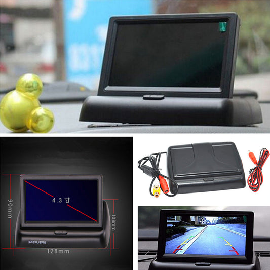 Car Reverse Rearview 4.3 Foldable Digital LCD Color Monitor Video Screen