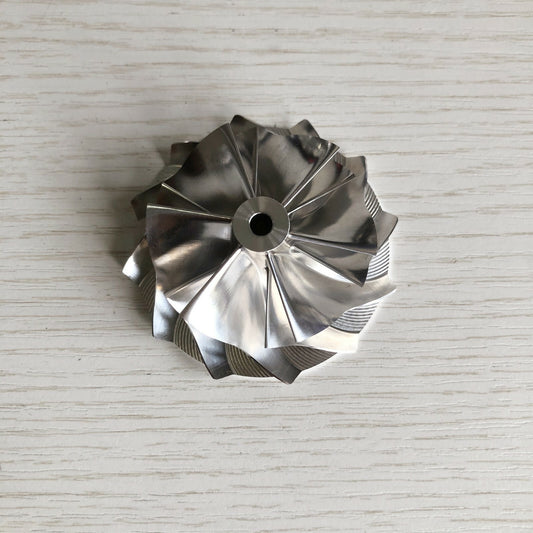 K04 49.52/61.98 mm 6+6 Blade Turbine Milling / Aluminum 2618 / Billet Compressor Wheel
