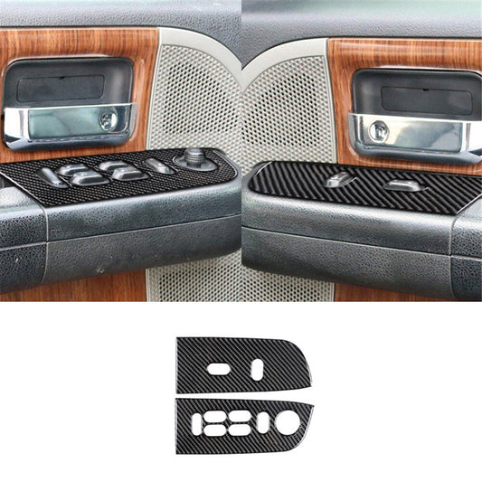 Carbon Fiber Interior Front Window Control Cover Trim for Ford F-150 FX4 2004-08