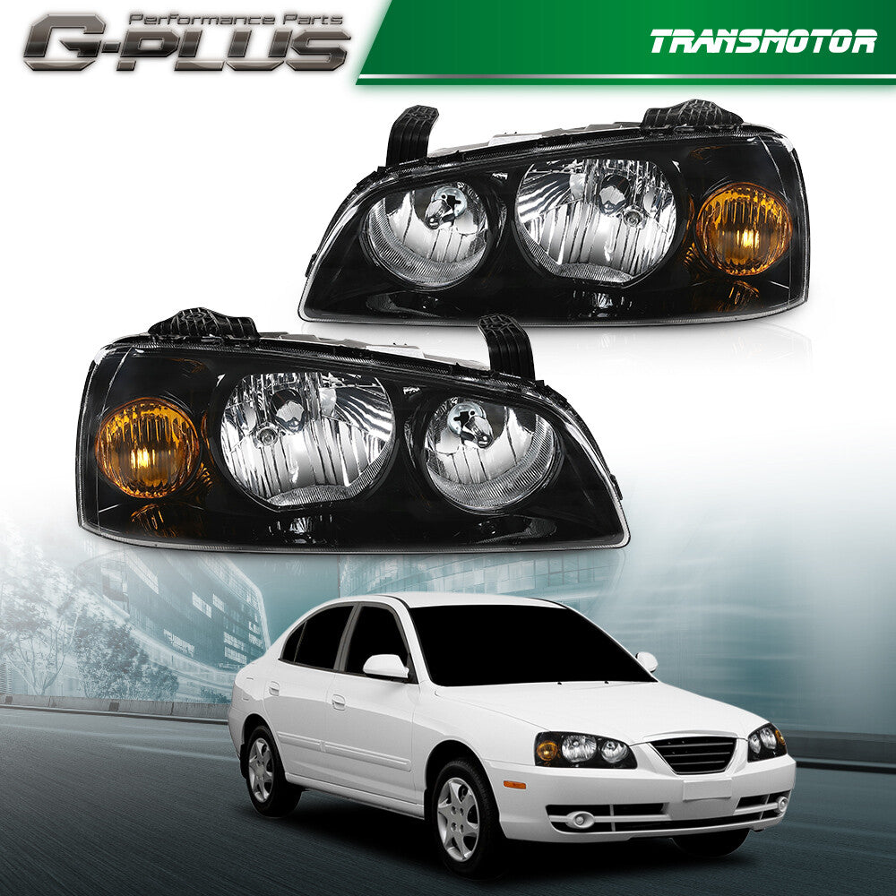 Black is suitable for replacing the headlights of 2004, 2005, and 2006 for Hyundai Elantras. (Left + Right -)