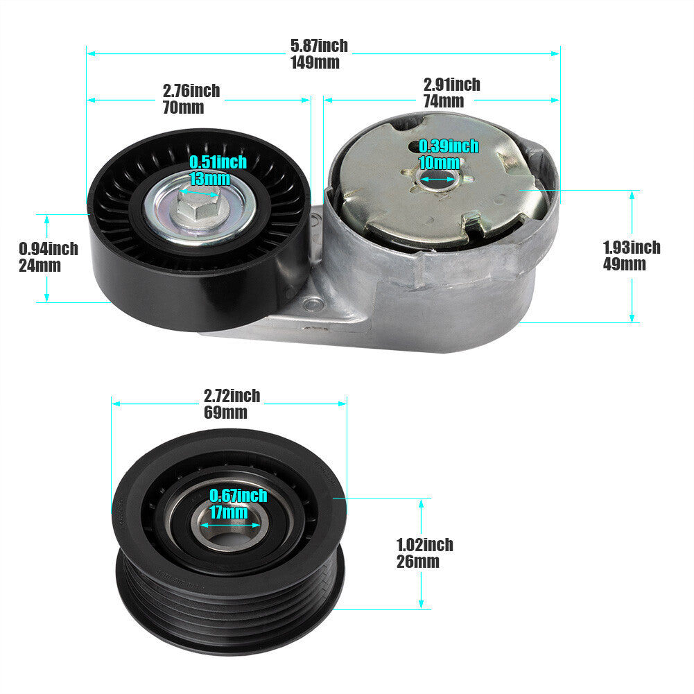 Belt Tensioner Assembly+Drive Belt Idler Pulley 39282 38082 for Chrysler for Dodge