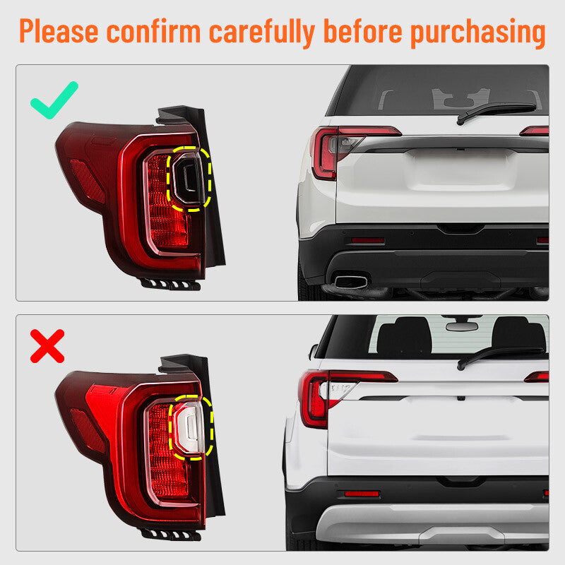 Suitable for 2020-2023 for GMC Acadia AT4 LED Exterior Taillight Left Driver with Black Trim