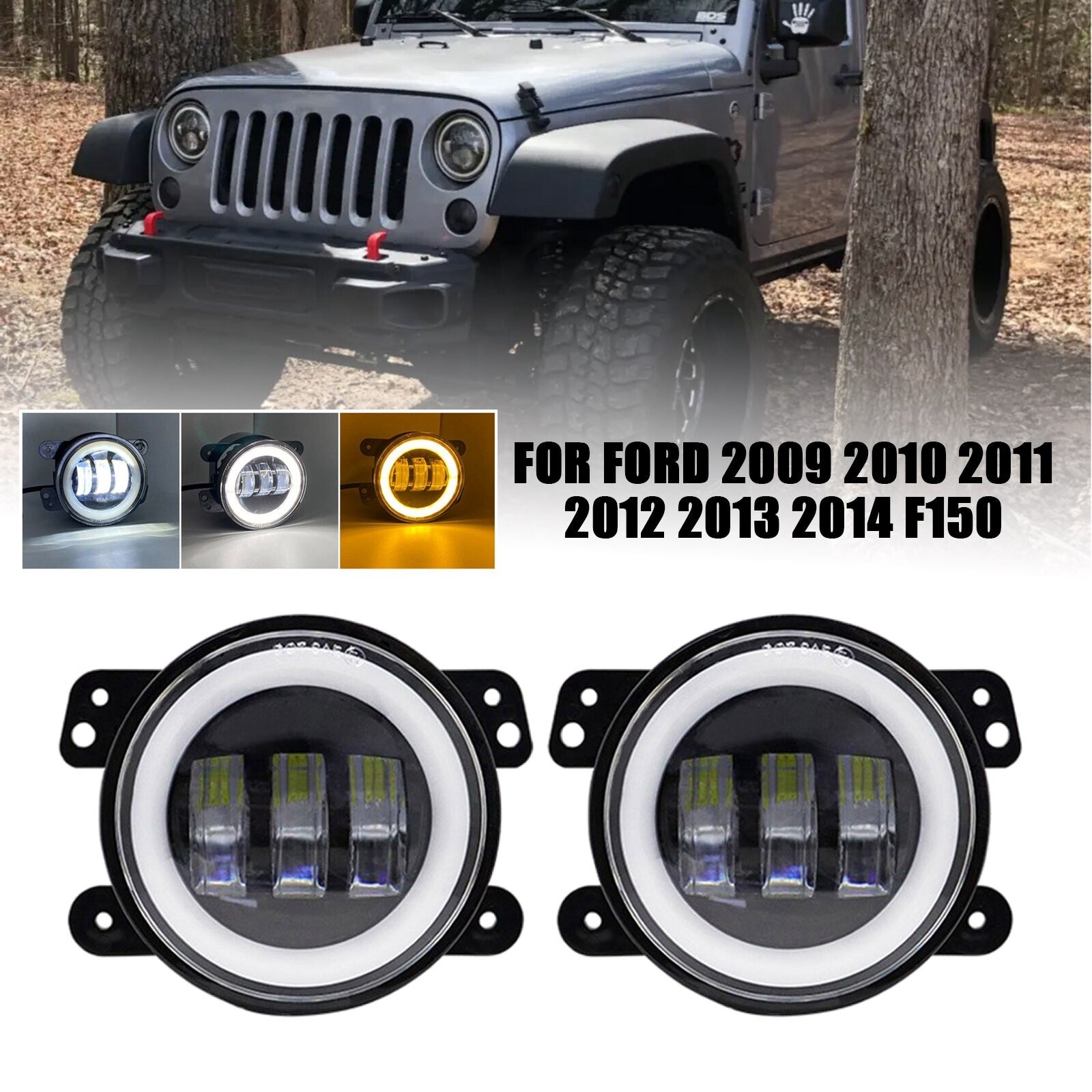 2pcs Bumper LED Fog Lights for Ford 2009 2010 2011 2012 2013 2014 F150 Light AT