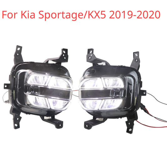 for Kia Sportage/KX5 2019-2020 Pair LED DRL Daytime Running Fog Light W/Frame