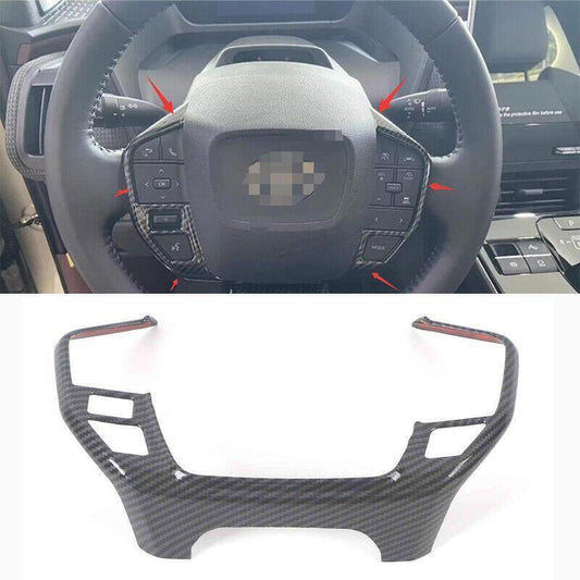 Fit for Toyota bZ4X 23-24 Carbon Fiber Style Steering Wheel Frame Cover Trim 1X