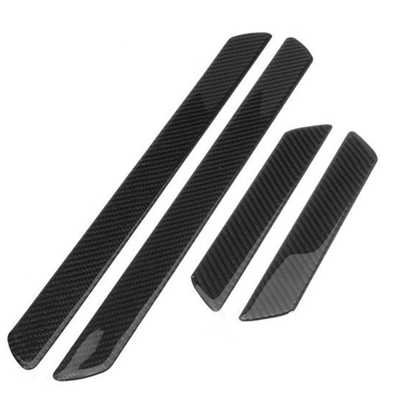 4x Car Scuff Plate Door Carbon Fiber Sill Pedal Cover Panel Step Protect Guard