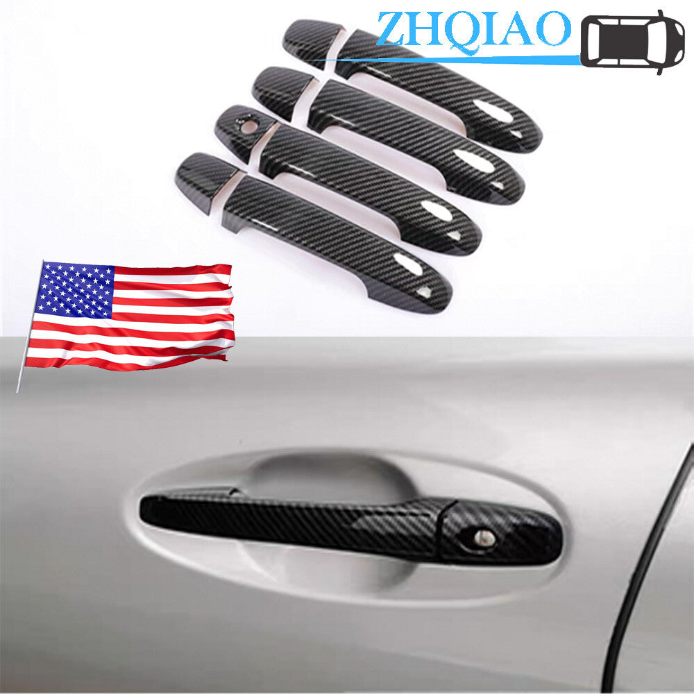 for TOYOTA for CAMRY 12-17 Door Handle Cover W/O for Smart Key 8X ABS Carbon Fiber Style