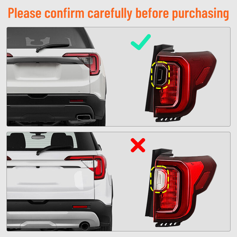 For 2020-2023 for GMC Acadia w/ Black Trim AT4 LED Outer Tail Light Lamp Passenger