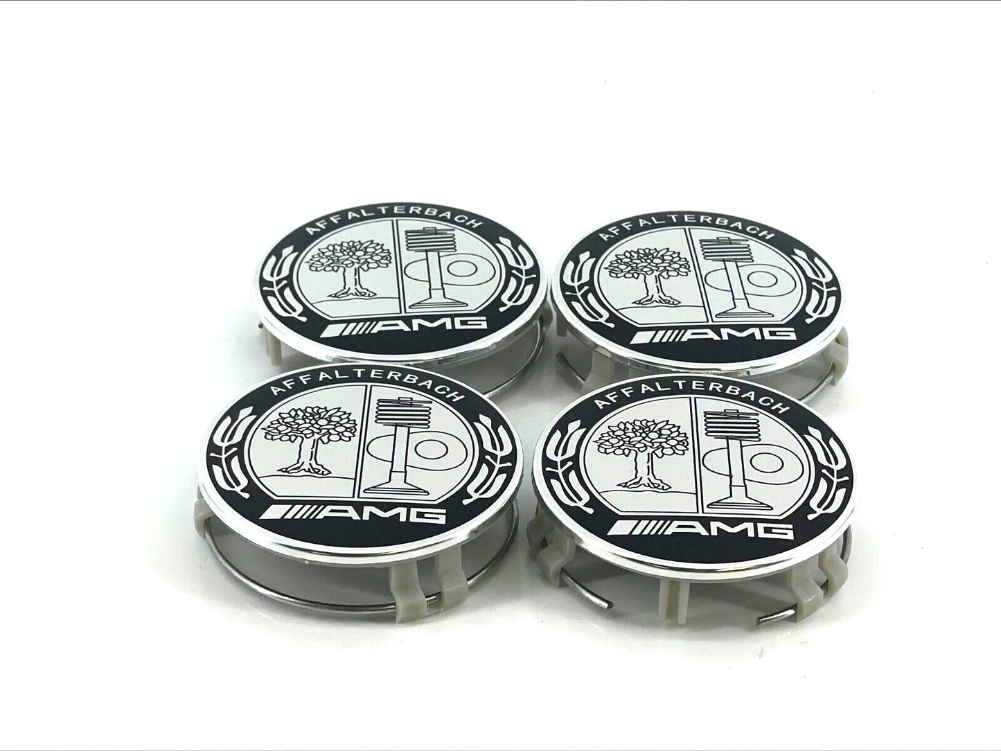 4-piece wheel center caps, Amg Affalterbach 75mm for Mercedes-Benz rims, OEO HQUALI