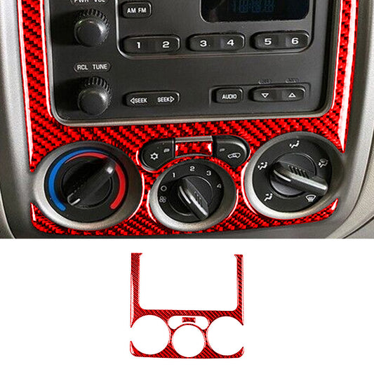 Red Carbon Fiber Radio Climate Surround Cover For Colorado 2004-12/ for Canyon 05-12