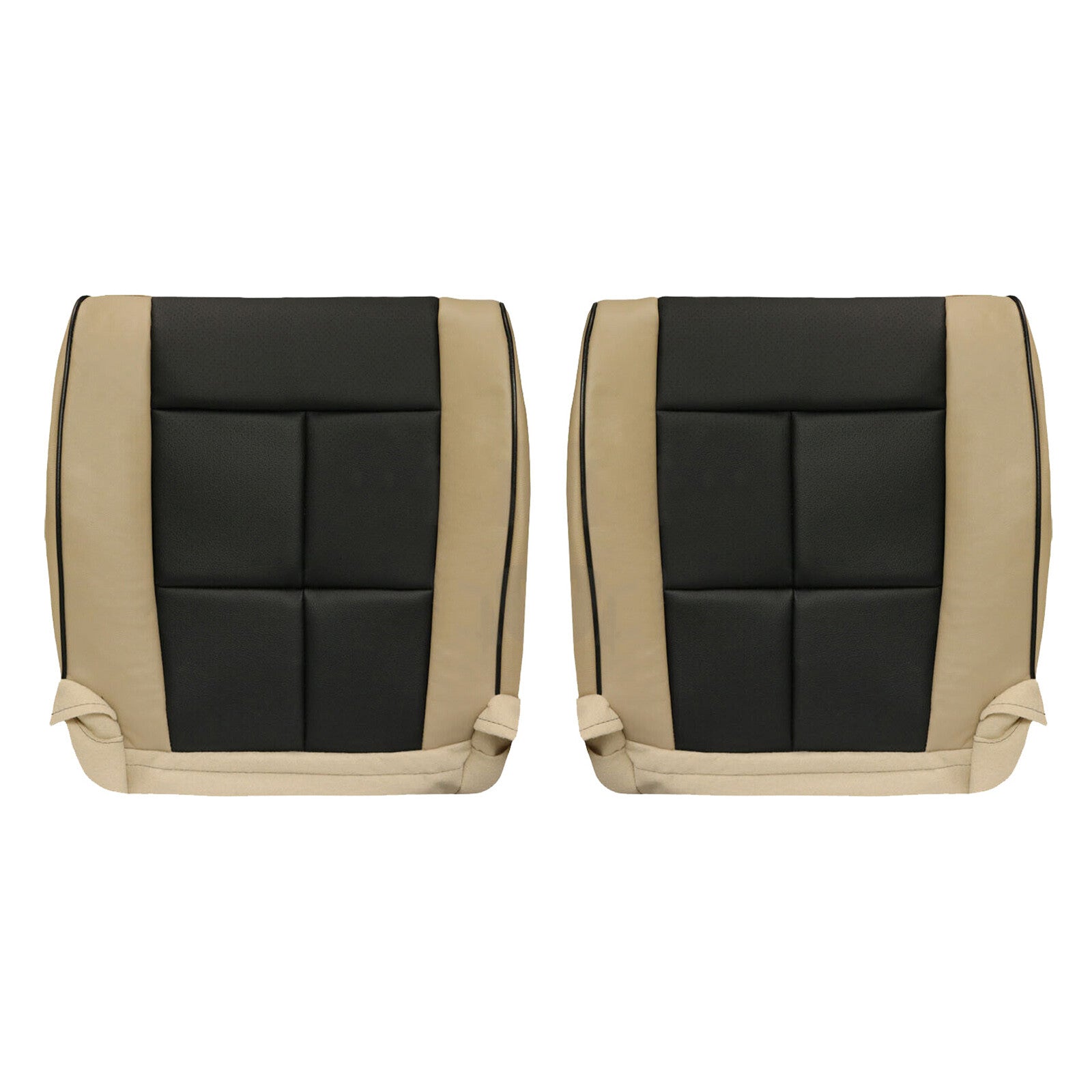 for Lincoln for Navigator Front DriverPassenger Side Leather for Seat Cover Tan  Black