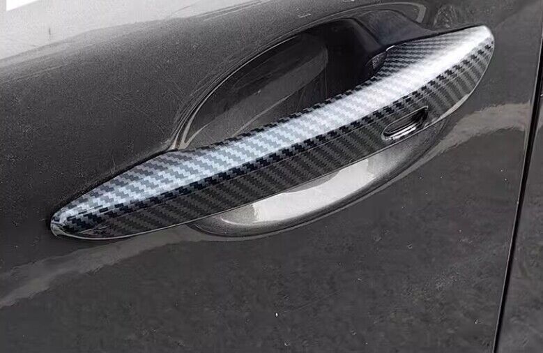 4P for Mazda 3 Axela 2019-23 Carbon Fiber Side With for Smart Door Handle Cover Trim