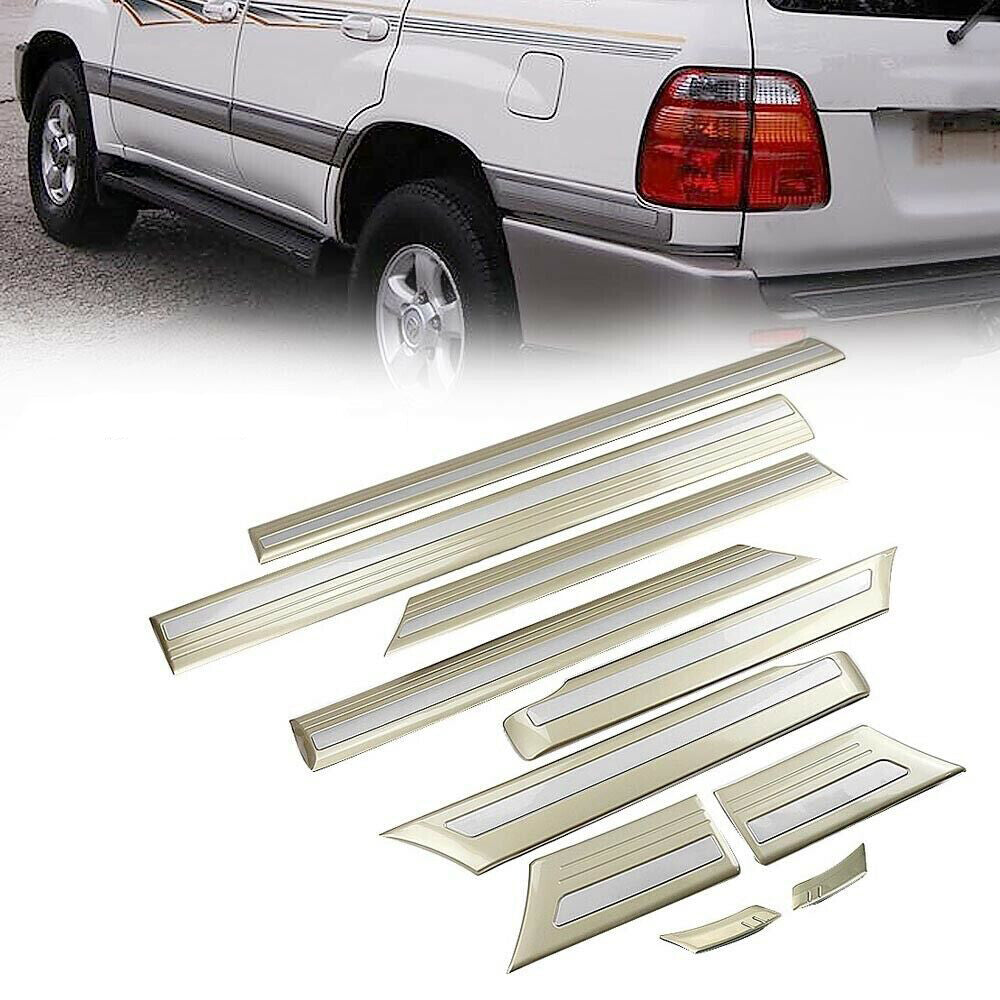 Gold Side Door Body Molding Cover 10pcs for Toyota for Land Cruiser LC100 1998-2007
