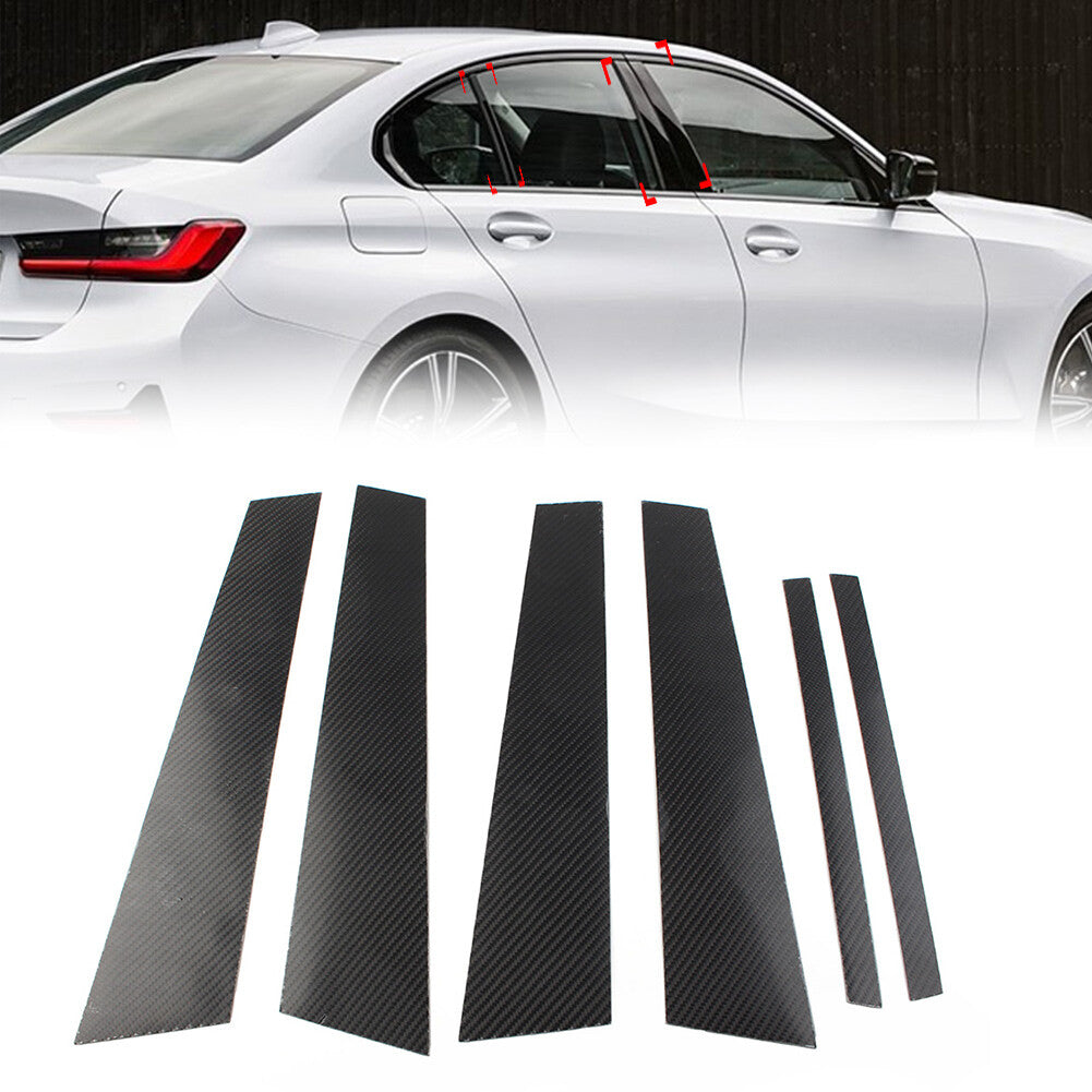 Car Exterior Door Window B Pillar Post Cover Trim for BMW 3 Series G20 2019 2020
