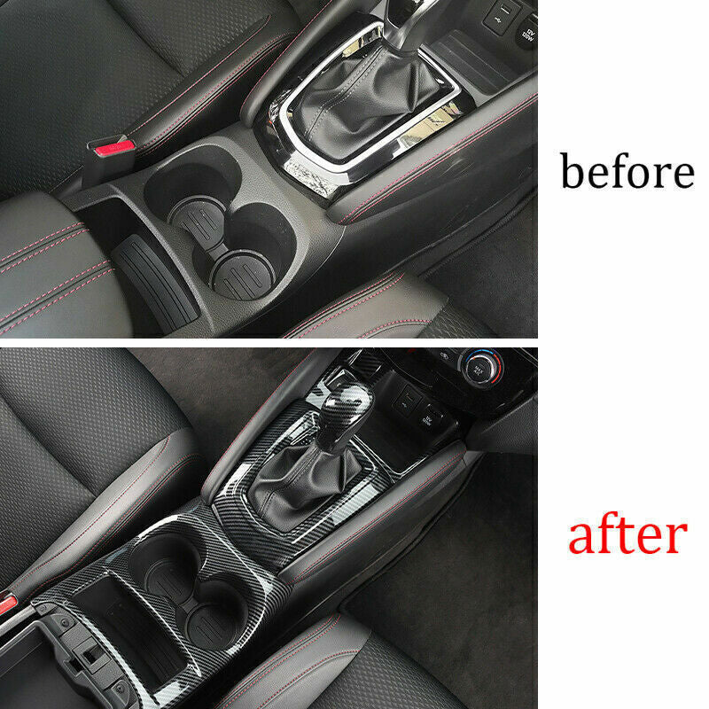 Carbon Fiber Look Gear Shift Box Panel Cover Trim for Nissan Rogue Sport 17-2022