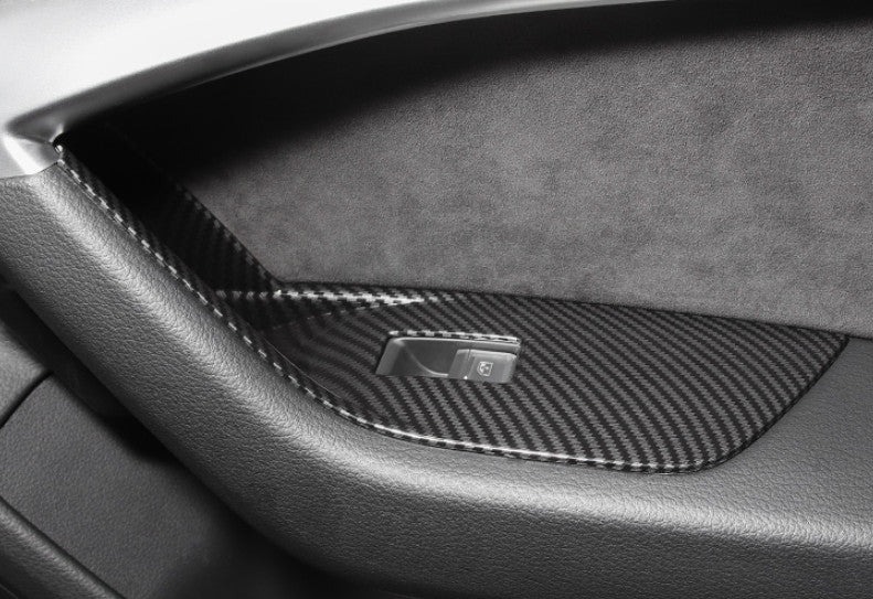 Fit for Audi A6 A7 2019-2024 Carbon Fiber Window Lift Panel Switch Cover Trim 4P