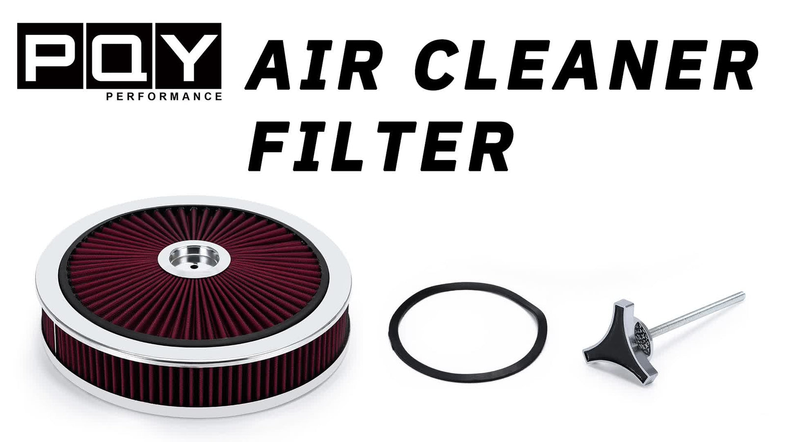 14 X 3 RED Round High Flow Thru Washable Air Cleaner Drop Base For Chevry GM