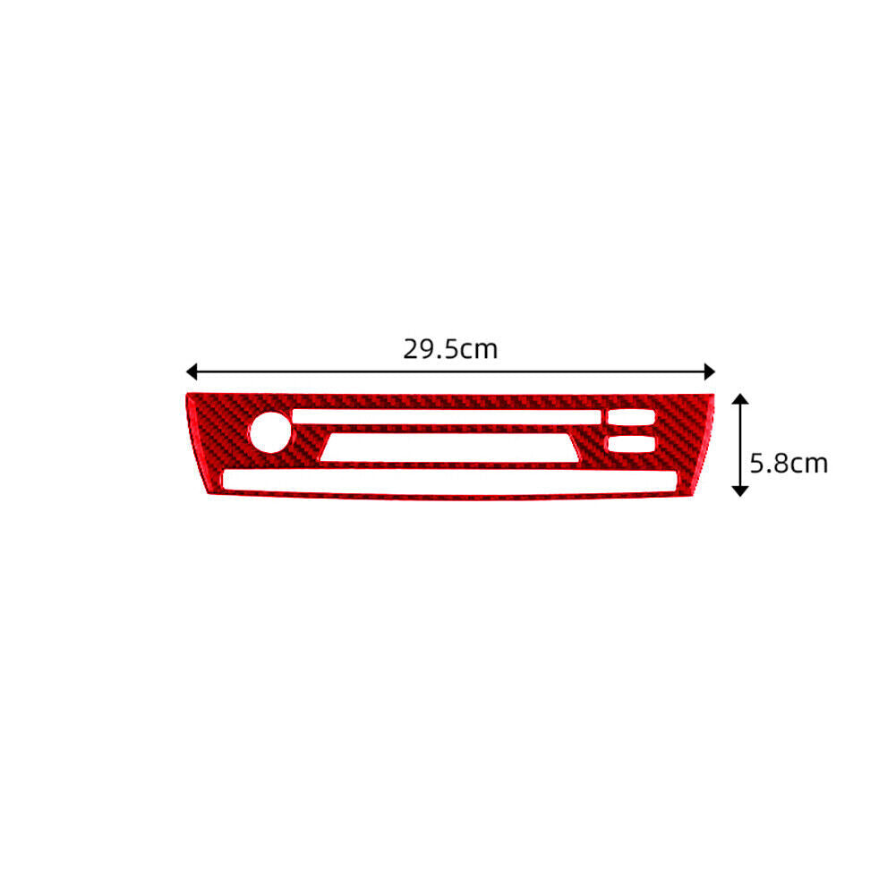 Red Carbon Fiber Central Control CD Switch Panel Cover for BMW X3 E83 2004-2010