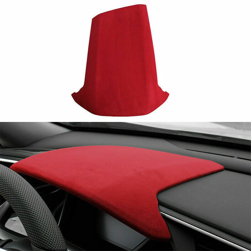 for Honda for Civic 2016-2021 DIY Red Suede Dashboard Speedmeter Panel Cover Trim