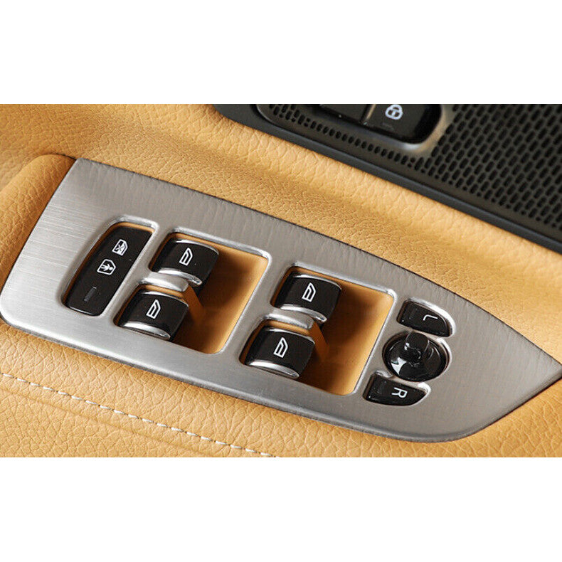 for Volvo S90 2017-2022 Silver Interior Car Window Lift Panel Switch Cover Trim