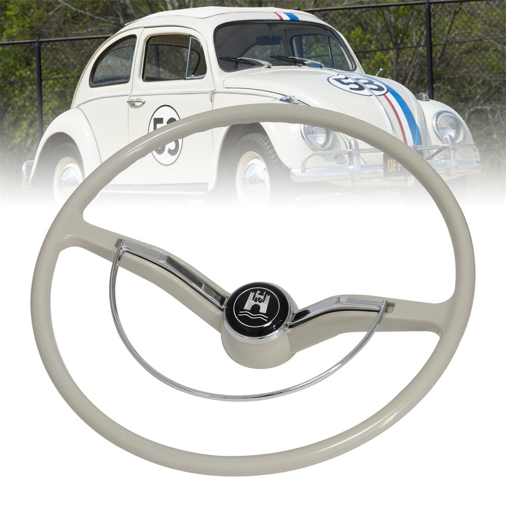 Steering Wheel with Horn Button Ring For 1962-1971 for Volkswagen Models Gray