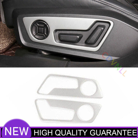 Fit for Audi A6 A7 2019-24 Silver Steel Inner for Seat Adjustment Handle Panel Trim