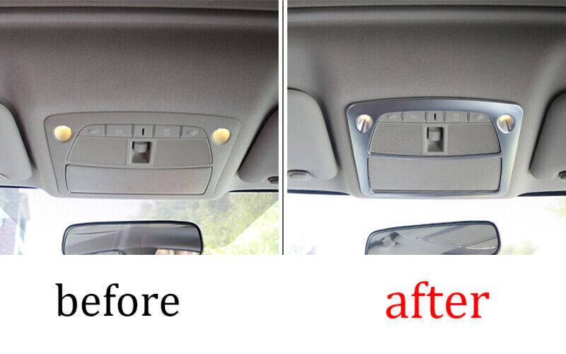 Front Reading Lamp Frame Cover Trim for Nissan Sentra Sylphy 13-19 Matte Silver