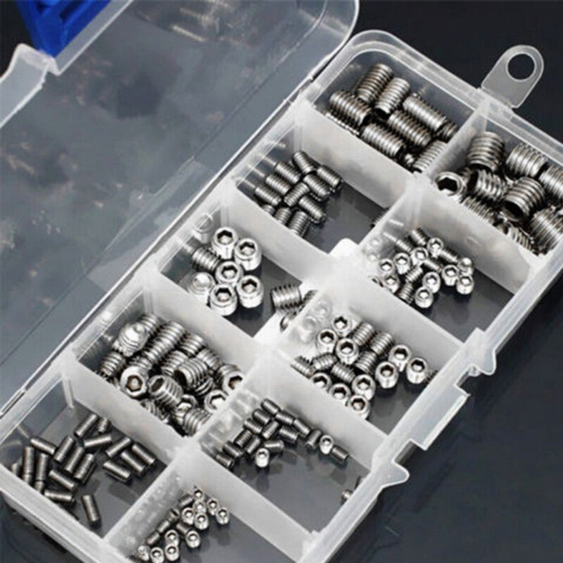 Stainless steel socket hex screw cup tip, categorized as M3, 4, 5, M6, M8, 200 pieces