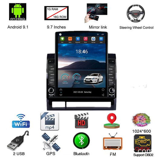 9.7 Vertical Screen Android GPS Navi Stereo Multimedia for TACOMA Hilux 05-13