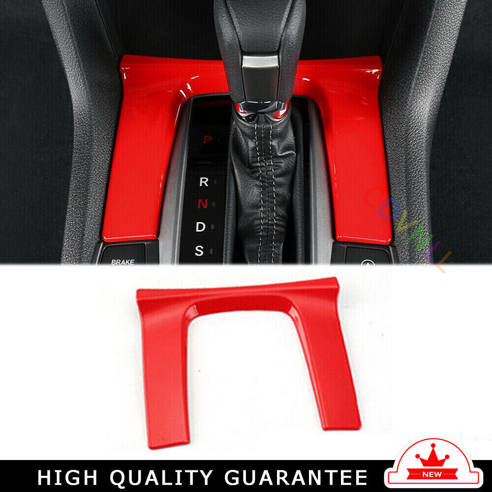 Console Gear Shift Frame Cover Trim 1 for Honda for Civic 10th 2016-2021 Bright Red