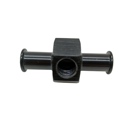 Fuel Pressure Gauge Nitrous Adapter W/ 1/8 NPT Tee Port For 3/8 Hose Black