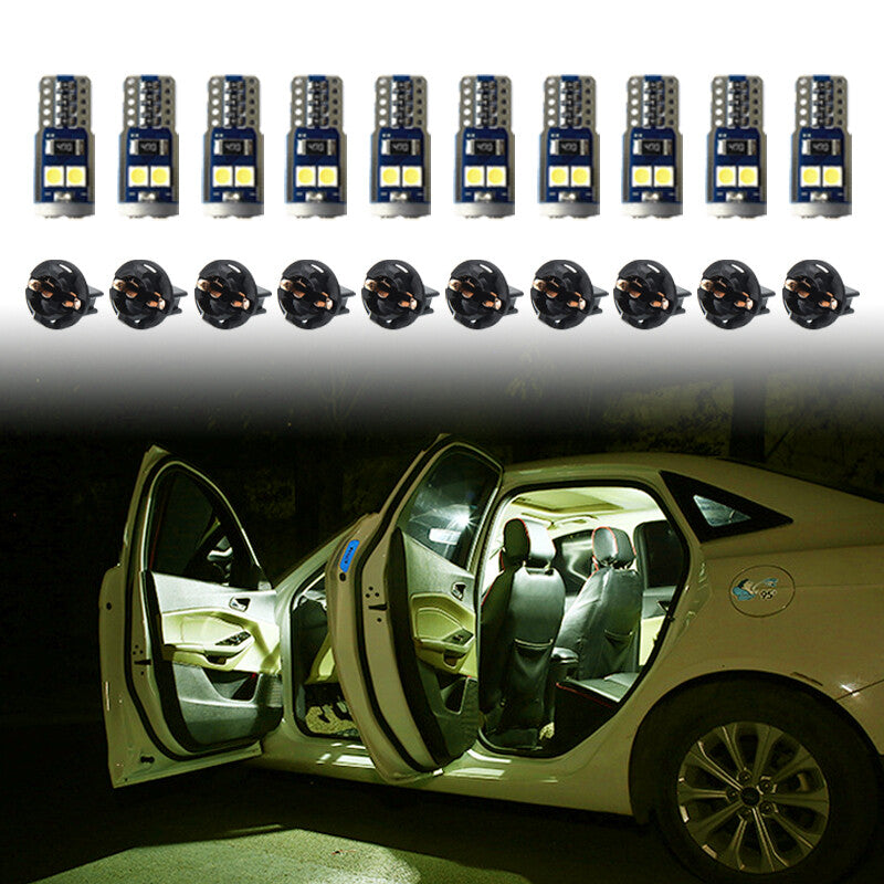 10Pcs T10 3030-6SMD LED Lights License Plate High Lights Bulb Warm White Light