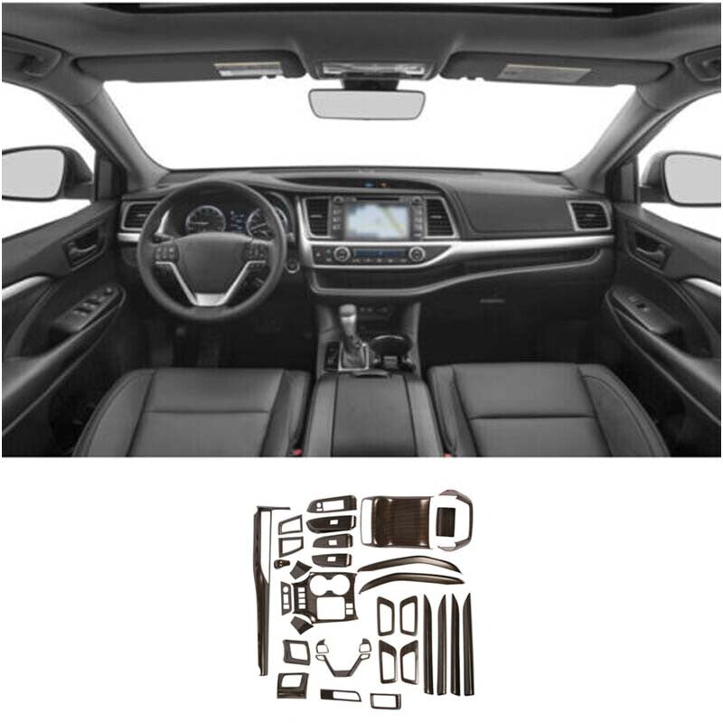 2014-2019 Interior Full Set Decor Trim for Toyota Highlander 32pcs Wood Grain
