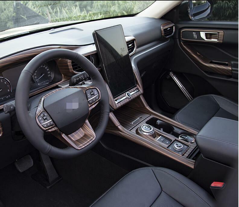Window Lift Panel Armrest Cover Trim for Ford Explorer 2020-2022 Matt Wood Grain