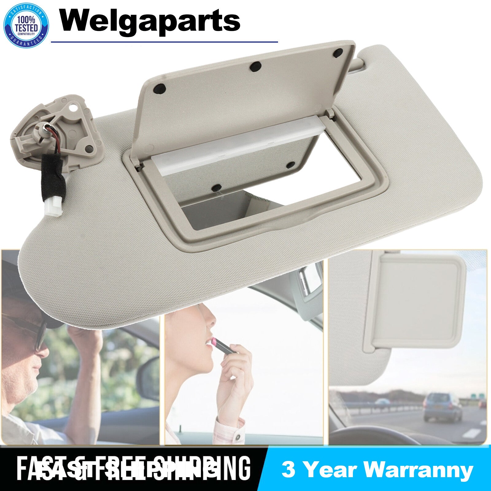 Gray Left Driver Side Sun Visor Lamp Fit 2016-2021 for Nissan Maxima 96401-9DE0A New