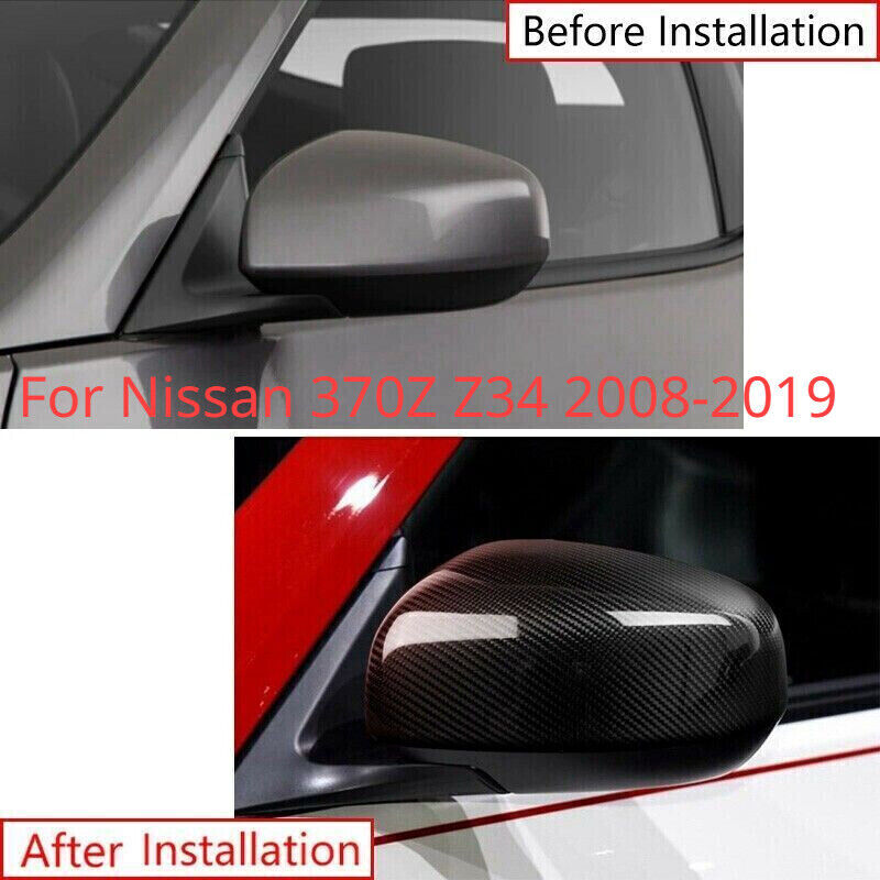 Carbon Fiber Car rear view mirror Cover Trim Cap U for Nissan 370Z Z34 2008-2019