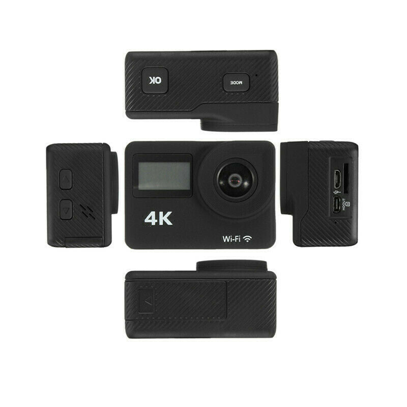 Motorcycle 4K Sports Camera Waterproof Dual Screen WiFi Remote Control Action DV