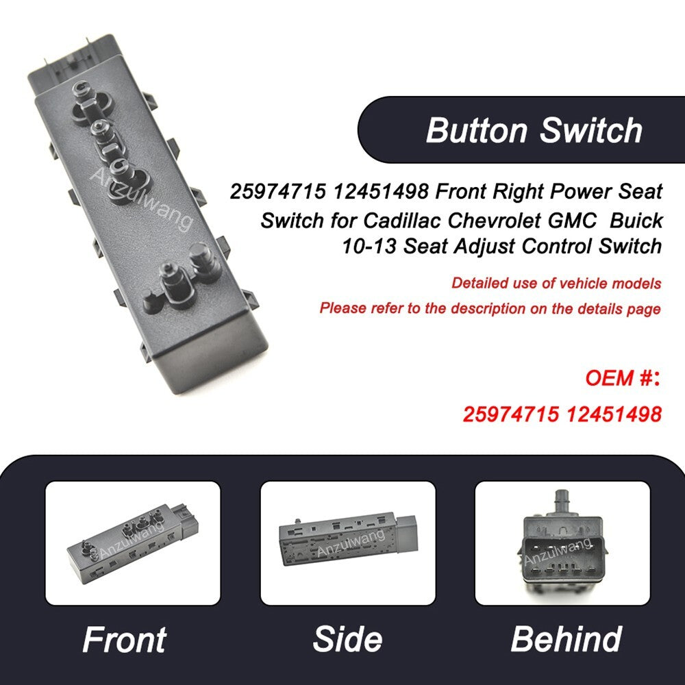 25974715 Passenger Front Right Power for Seat Switch for Cadillac for Chevrolet for GMC Buic