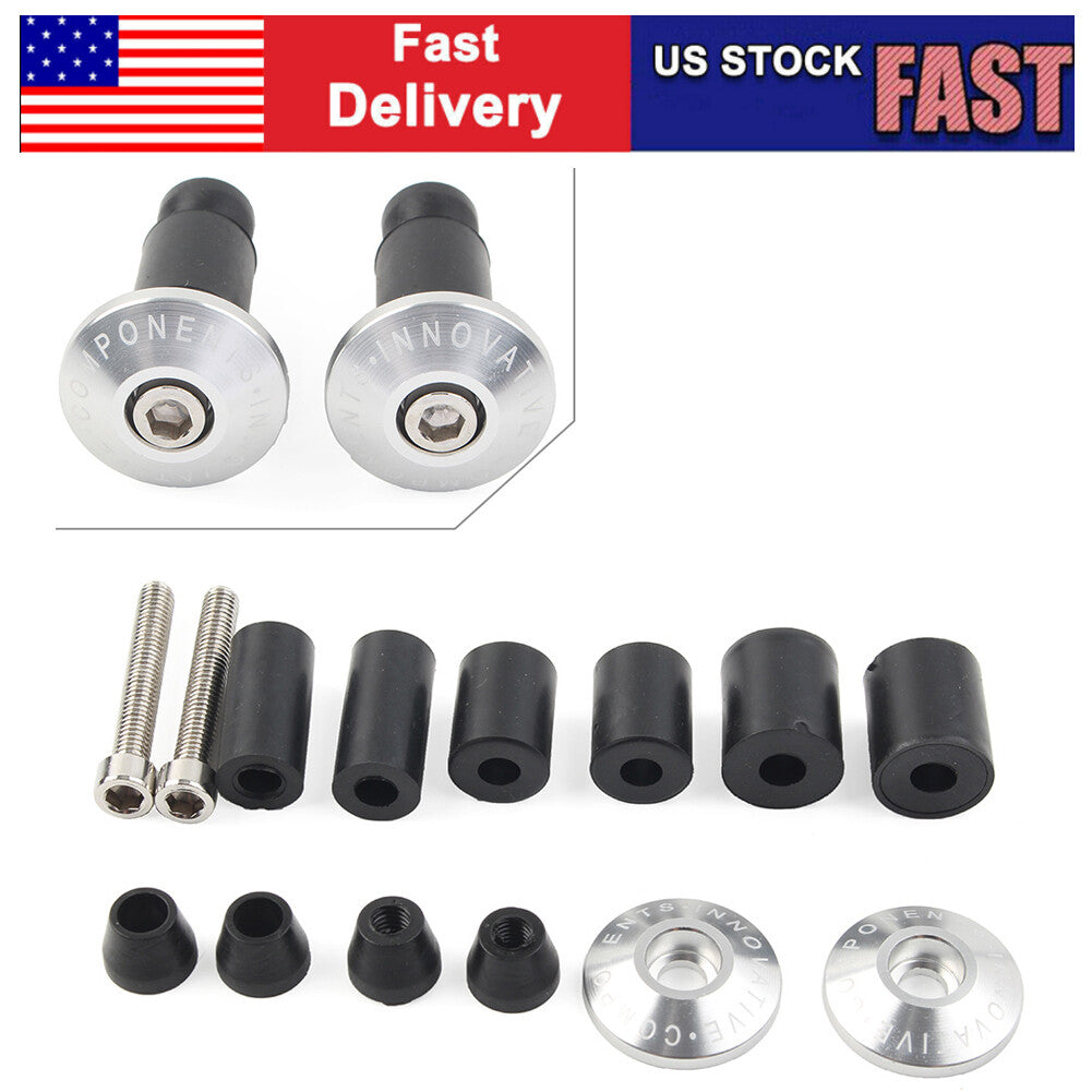 Motorcycle CNC 7/8 Handle Bar End Weights Handlebar Cap Plugs Dirt bike Silver