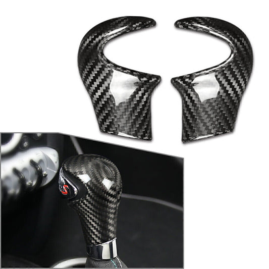 Carbon Fiber Black Gear Shift Knob Cover Trim for Mini Cooper R55 R56 R60