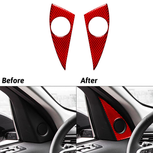 Red Carbon Fiber Driver Door Speaker Trim for Land Rover Discovery Sport 2015-19