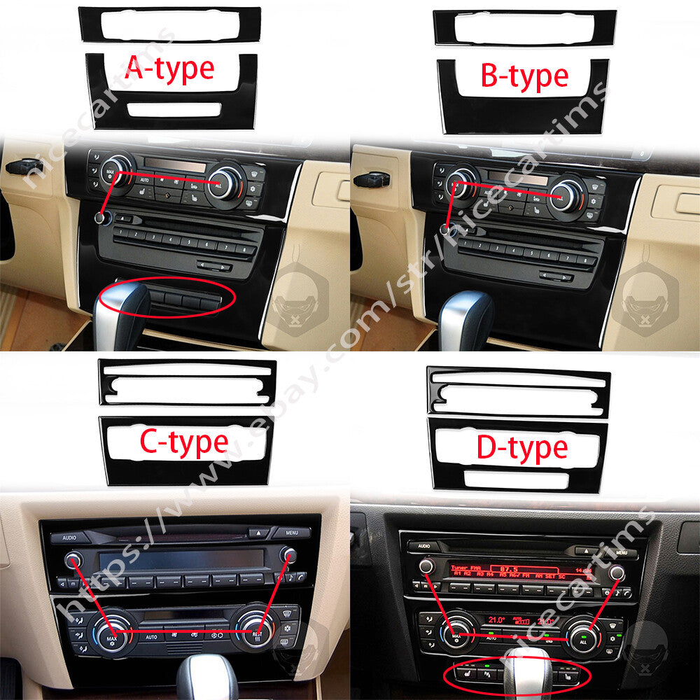 Black Console Air Conditioner AC CD Panel Trim for BMW 3 Series E90 E92 2005-12