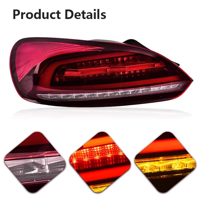 Left and right LED DRL taillights are suitable for Volkswagen Scirocco models from 2009 to 2014.