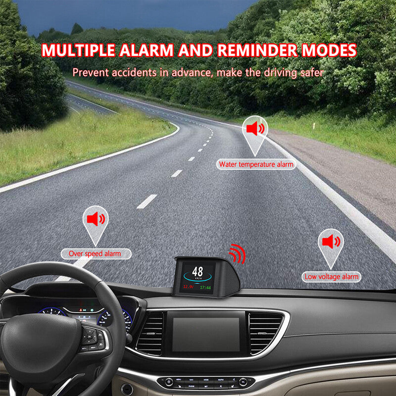OBD HUD Head-Up Display, Digital Speedometer, Water Temperature, Fuel Gauge