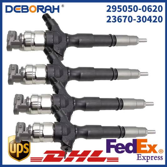 4X Fuel Injector 23670-30420 2367030420 295050-0800 for Toyota Hilux 2.5 D