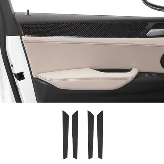 4Pcs Carbon Fiber Door Decorative Panel Trim for BMW X3 F25 X4 F26 2011-2017